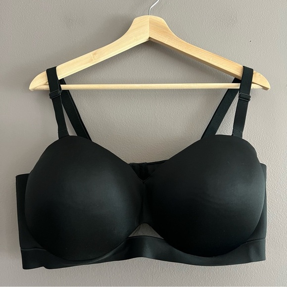 Cacique Comfort Bliss Bra Lightly Lined Multi-Way Strapless Black Sz 44DD - Picture 3 of 16